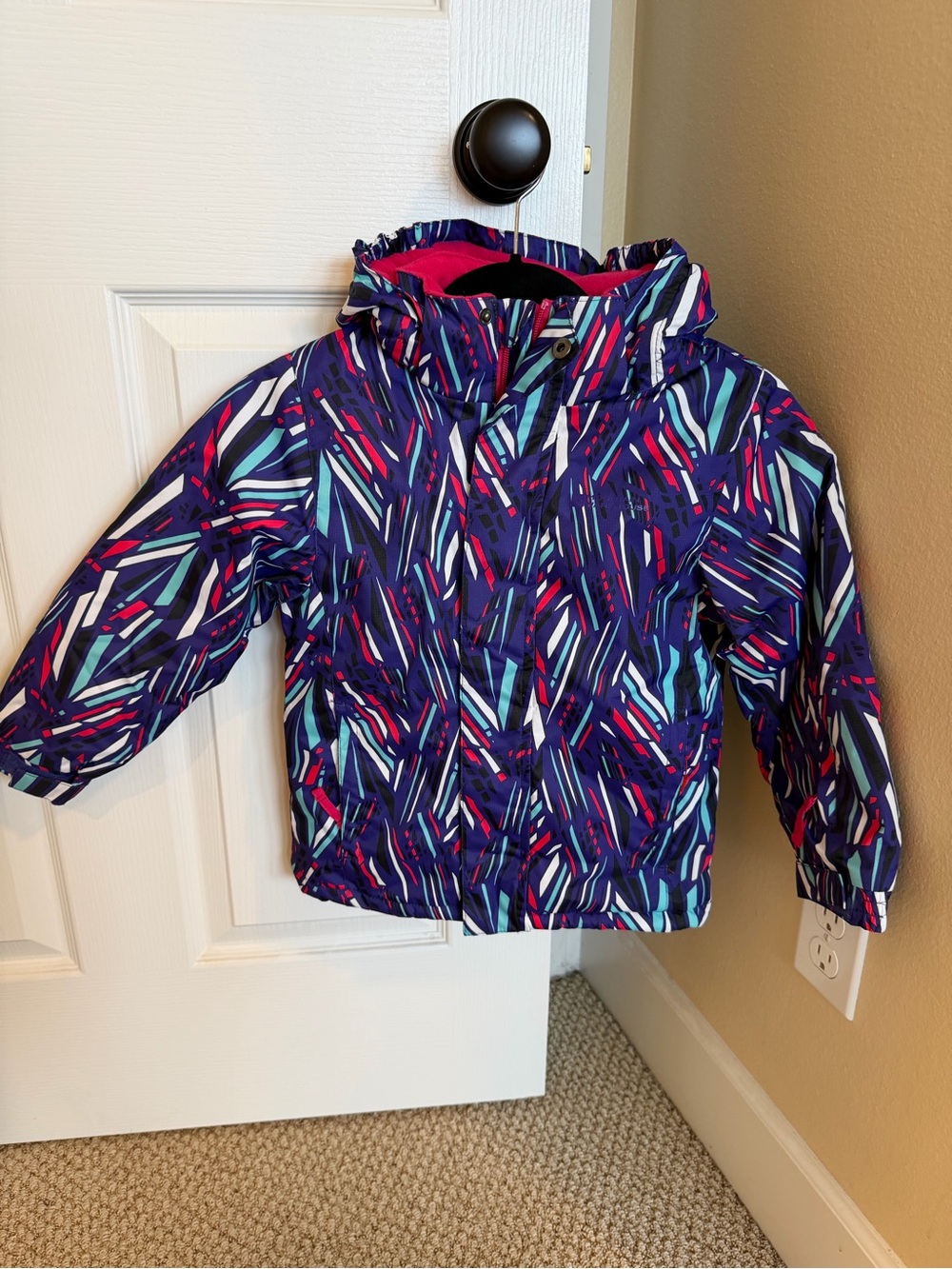 Mountain Warehouse Girls' Navy Multi-Color Hooded Winter Jacket